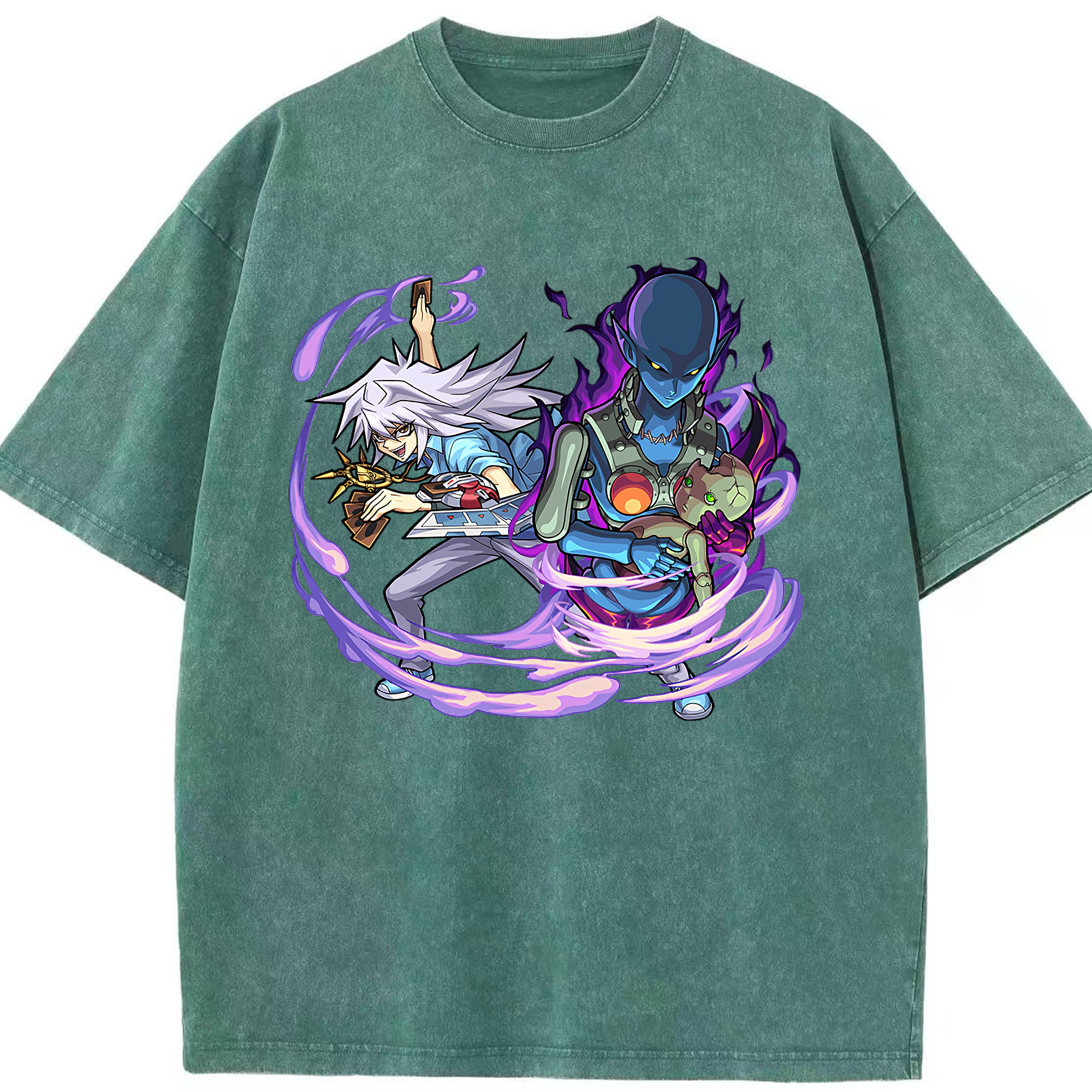（画像用） 遊☆戯☆王 Yu-Gi-Oh! 綿100% ヴィンテージ風 半袖Tシャツ（フロントプリント）